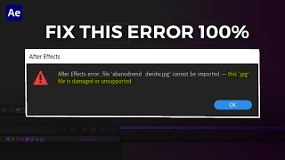 How to FIX This file is damaged or unsupported in AFTER EFFECTS [upl. by Latrice443]