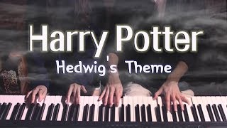 Hedwigs Theme  Harry Potter OST 4hands piano cover [upl. by Jed211]