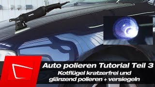 Auto Lack polieren Audi A3 mit Poliermaschine Kotflügel polieren und Rupes BigFoot LHR 15 [upl. by Asyl495]