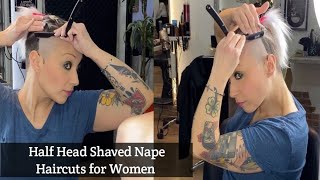 Half Head Shaved Nape Bob Haircuts and Full Head Shaved Nape Haircuts Best Haircuts for girls 2024 [upl. by Gusty484]