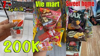 Mukbang  Tổng hợp combo 200k mua được gì tại cửa hàng tiện lợi 7ELEVEN VIE MART Sweet Home [upl. by Awjan]