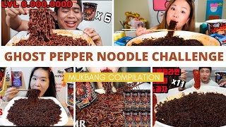 GHOST PEPPER NOODLE CHALLENGE MUKBANG COMPILATION [upl. by Arytas]