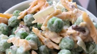 Pea Salad  How to Make Cheddar Bacon and Pea Salad Fresh from Scratch [upl. by Calla106]