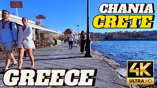 Chania Crete 4K Walking Tour Stunning Sights of Greece  4KWALKTOURZ [upl. by Naomi311]