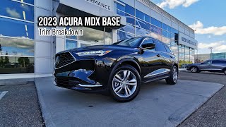 2023 Acura MDX Base  TRIM BREAKDOWN  West Side Acura in Edmonton Alberta [upl. by Purse]