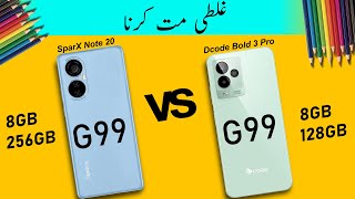 Sparx note 20 vs Dcode bold 3 pro detail comparison  which is better option to buy [upl. by Bert]