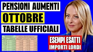 PENSIONI OTTOBRE AUMENTI CONFERMATI TABELLA ESEMPI 📈 TUTTE LE FASCE VERIFICA NUOVI IMPORTI NETTI [upl. by Esra929]