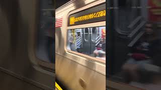 R160A Alstom M train leaving Jackson HeightsRoosevelt Avenue [upl. by Giguere]