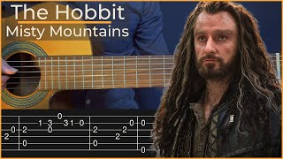 Misty Mountains Cold  The Hobbit Simple Guitar Tab [upl. by Mall]