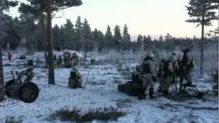 Finnish mortar team salvo 120mm [upl. by Hakeem]