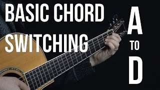 Chord Switching Practice  A to D  Easy Beginner Guitar Lessons [upl. by Dona]