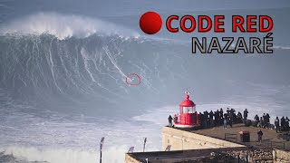 RED CODE at NAZARÉ Nazaré Biggest Swells nazare bigwavesurfing redcode [upl. by Aguayo]