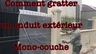 Ravalement de façade projetécomment gratter un enduit Monocouche [upl. by Antipus]