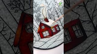 Painting House on Glass 😱 🏠 shorts [upl. by Ybhsa167]