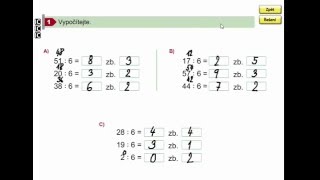 Dělení 6 se zbytkem vyvození Matýskova matematika 8 díl str 41 cv 1 [upl. by Eednac]