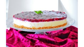 Easy No Bake Cheesecake  Schneller Käsekuchen Ohne Backen  Kolay Pismeyen Orman Meyveli Cheese Kek [upl. by Einned]