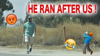 GOLFER TRIES TO ATTACK US  AIR HORN GOLF PRANK  INSANE REACTION [upl. by Ahsie]