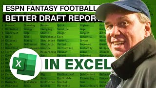 Excel  Better ESPN Fantasy Draft Recap Report In Excel Free Download  Episode 2426 [upl. by Cybill26]