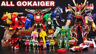 POWER RANGERS ZORDS ALL Power Rangers Super Megaforce Zord  Gokaiger Mecha Combinations [upl. by Guidotti]