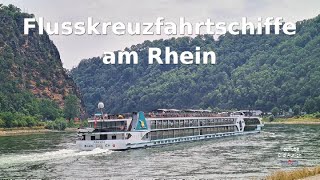 Schiffsspotter am Rhein Fluss Kreuzfahrschiffe an der Loreley Kreuzfahrt didiaurichyoutube [upl. by Gianni]