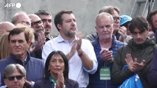 Lega la giornata a Pontida con Salvini Vannacci e Orban [upl. by Issej]