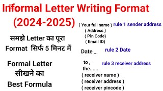 English informal letter format  how to write informal  english me informal letter kaise likhe [upl. by Dickey]