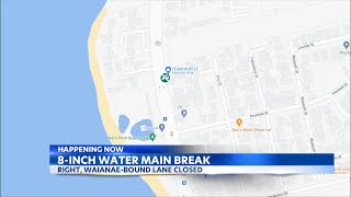 Farrington Highway water main break leaves customers without water [upl. by Yssim826]