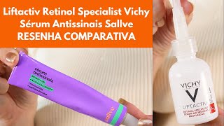 Retinol para o rosto Liftactiv Retinol Specialist Vichy e Sérum Antissinais da Sallve compare [upl. by Ayortal148]