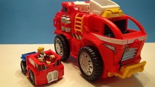 RESCUEBOTS MOBILE HEADQUARTERS TRANSFORMERS PLAYSET WITH OPTIMUS PRIME VIDEO TOY REVIEW [upl. by Berna]