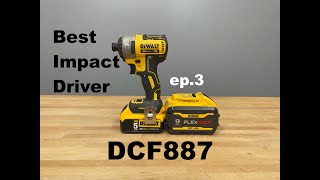 DeWALT 20v Max Brushless Impact Driver Review  DCF887  Best Impact ep3 [upl. by Aicella]