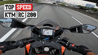 KTM RC 200 TOP SPEED [upl. by Grissel]