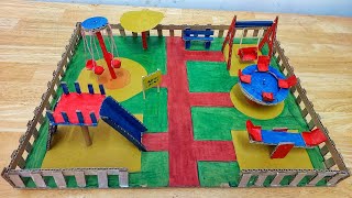 Park Model Making Craft Ideas  DIY project at home  HowToFunda  childrens park [upl. by Panchito986]