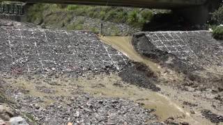 20160715 Field Experiment of Landslide Dam Breaching in Huisun Forest [upl. by Loram]