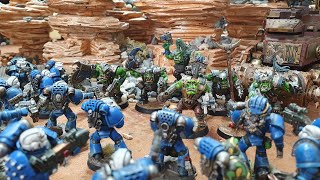 4000 points of Orks vs Space Marines Warhammer 40k battle report [upl. by Dearman]