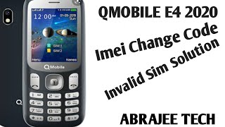 Qmobile E4 2020 imei change Code Invalid Sim solution free Registration imeichange invalidsim [upl. by Bonaparte]