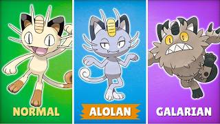 ALL REGIONAL FORMS IN POKÉMON Alolan Galarian Hisuian Paldean [upl. by Aivuy]