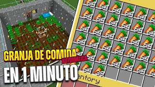 Minecraft Granja de Comida AUTOMÁTICA en 1 Minuto Shorts [upl. by Feld]