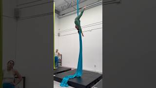 Aerial silks turquoise aerialsilks aerial silks yoga dance acrobatics performer showcase [upl. by Aronoff256]