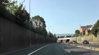 Driving Along Kingsway Tunnel Approach amp M53 Mid Wirral Motorway Wallasey UK 26th August 2013 [upl. by Renner]