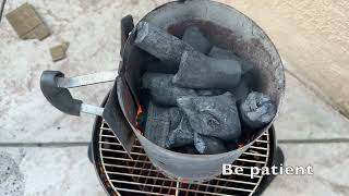 How to light up Binchotan and Ogatan sawdust charcoal easily [upl. by Dicky]