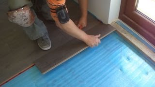 How To lay Laminate Wood Flooring Close to the Patio Door Mryoucandoityourself [upl. by Shelbi95]