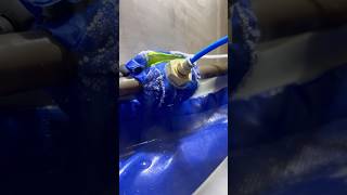 Freezing copper pipe to replace leaking valve asmr howto diy foryou subscribe shorts tools [upl. by Llevart578]