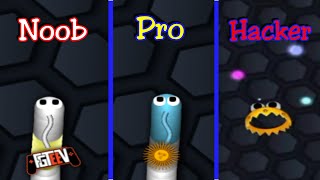 Slitherio Noob Vs Pro Vs Hacker Epic Gameplay [upl. by Randee]