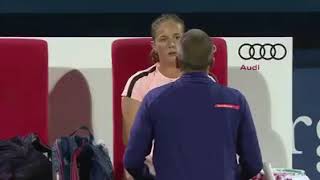 Dehaes coaches Kasatkina against Muguruza [upl. by Aisul891]