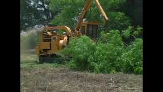 WholeTree Chipping Demo w 550hp Track Chipper [upl. by Haronid]