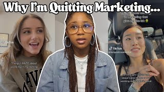 Why Im Quitting Marketing  Oversaturated Job Market Low Salaries Switching Careers Etc [upl. by Ocinemod]