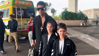 Karan Johar Seen TWINNING With His Kids At The Airport [upl. by Mari302]