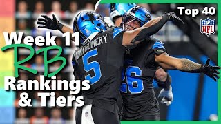 Week 11  Running Backs Rankings amp Tiers Top 40 Fantasy Football [upl. by Oluas]