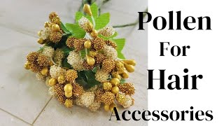 How to make pollen for hair accessories  Diy flower stamen [upl. by Monagan]