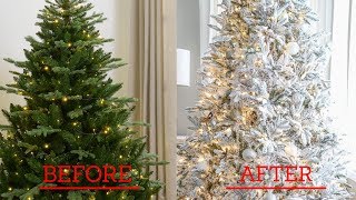 How to Flock a Christmas Tree  Easy Cheap Fast Flocking Method [upl. by Ahkeber358]